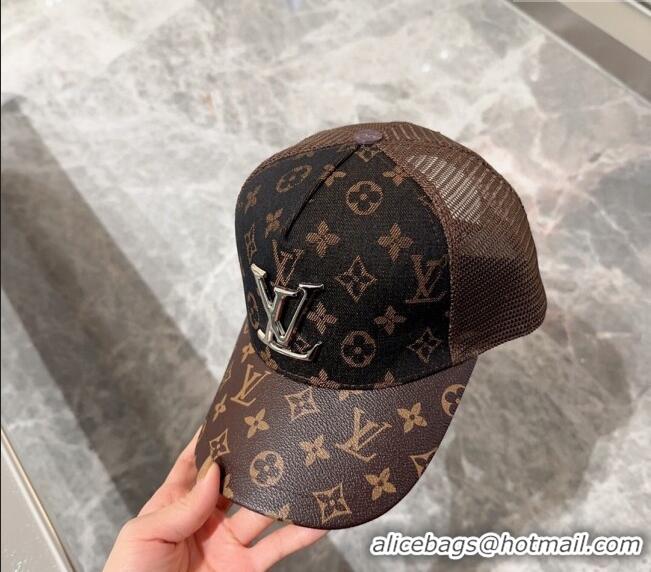 Trendy Design Louis Vuitton Monogram and Mesh Baseball hat L0301 Brown 2024