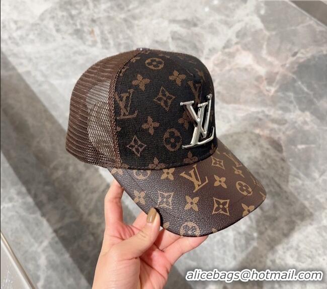 Trendy Design Louis Vuitton Monogram and Mesh Baseball hat L0301 Brown 2024