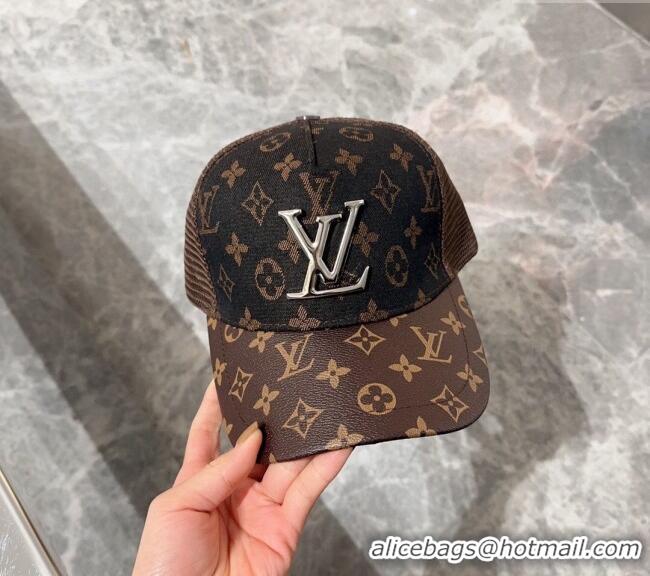 Trendy Design Louis Vuitton Monogram and Mesh Baseball hat L0301 Brown 2024