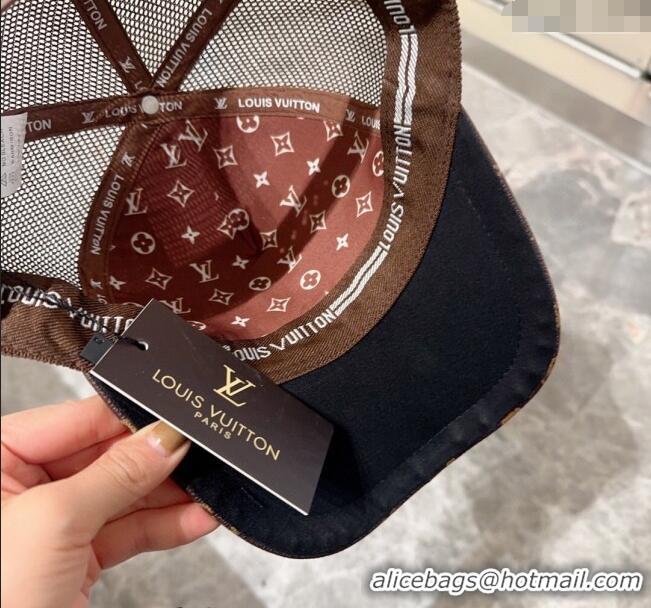 Trendy Design Louis Vuitton Monogram and Mesh Baseball hat L0301 Brown 2024