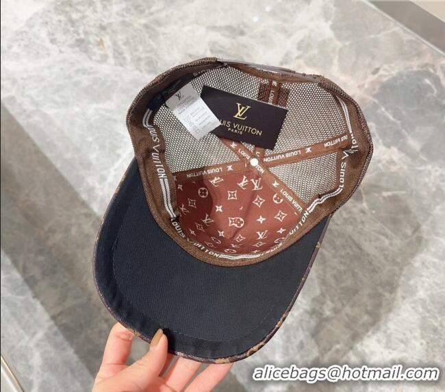 Trendy Design Louis Vuitton Monogram and Mesh Baseball hat L0301 Brown 2024