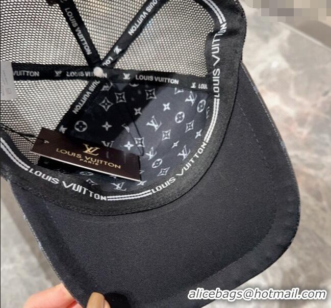 Grade Quality Louis Vuitton Monogram and Mesh Baseball hat L0301 Black 2024