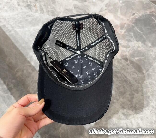 Grade Quality Louis Vuitton Monogram and Mesh Baseball hat L0301 Black 2024