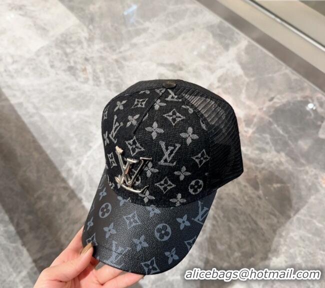 Grade Quality Louis Vuitton Monogram and Mesh Baseball hat L0301 Black 2024