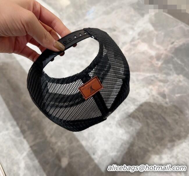 Grade Quality Louis Vuitton Monogram and Mesh Baseball hat L0301 Black 2024