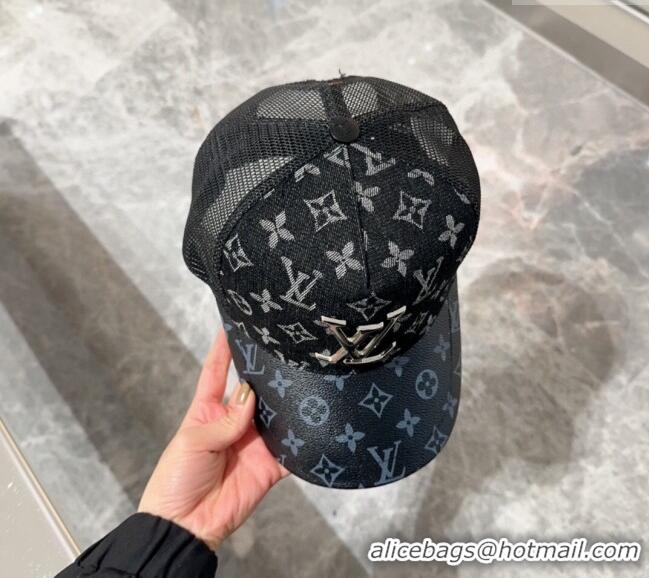 Grade Quality Louis Vuitton Monogram and Mesh Baseball hat L0301 Black 2024