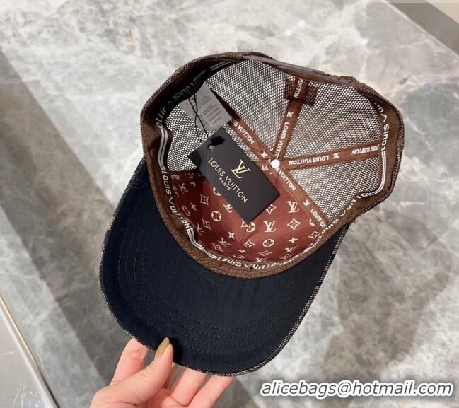 Top Design Louis Vuitton Camouflage and Mesh Baseball hat L0301 Green 2024