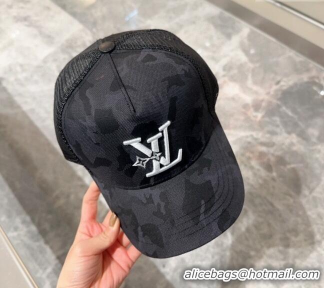 Cheap Price Louis Vuitton Camouflage and Mesh Baseball hat L0301 Black 2024