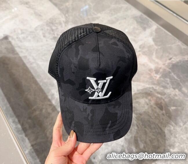 Cheap Price Louis Vuitton Camouflage and Mesh Baseball hat L0301 Black 2024