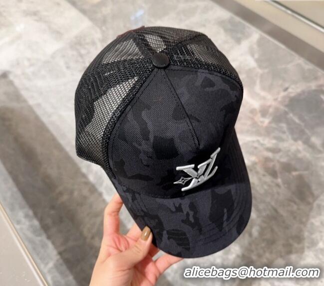Cheap Price Louis Vuitton Camouflage and Mesh Baseball hat L0301 Black 2024