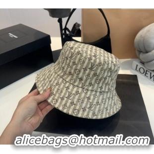 Shop Discount Louis Vuitton Monogram Striped Canvas Bucket Hat L0302 Beige 2024