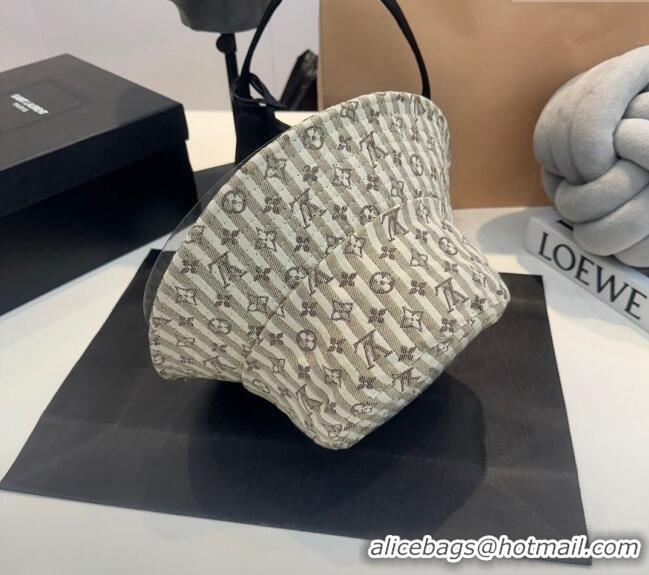 Shop Discount Louis Vuitton Monogram Striped Canvas Bucket Hat L0302 Beige 2024