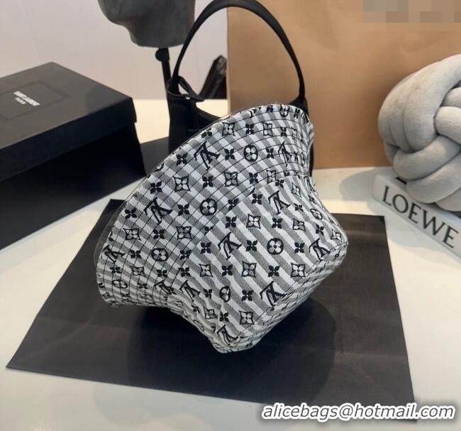 Cheap Price Louis Vuitton Monogram Striped Canvas Bucket Hat L0302 Grey 2024