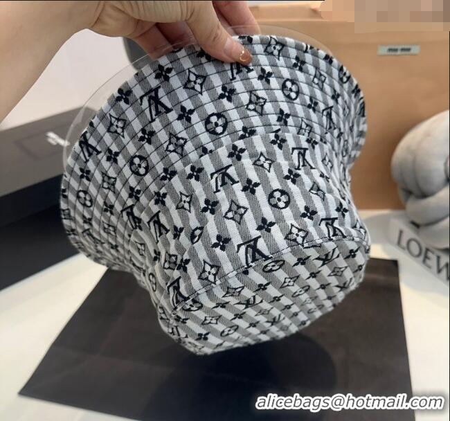 Cheap Price Louis Vuitton Monogram Striped Canvas Bucket Hat L0302 Grey 2024