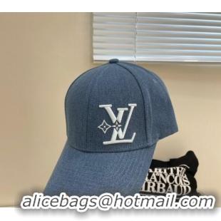 Best Grade Louis Vuitton Denim Baseball Hat L0302 Blue 2024