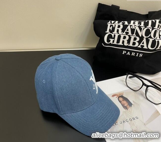 Best Grade Louis Vuitton Denim Baseball Hat L0302 Blue 2024