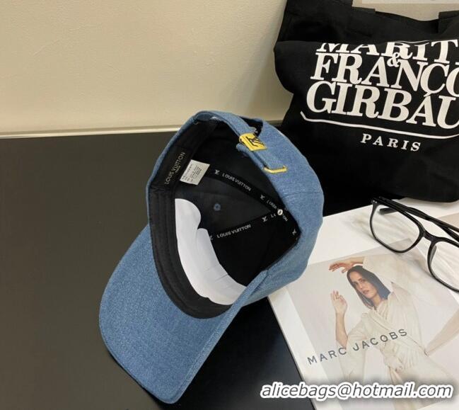Best Grade Louis Vuitton Denim Baseball Hat L0302 Blue 2024