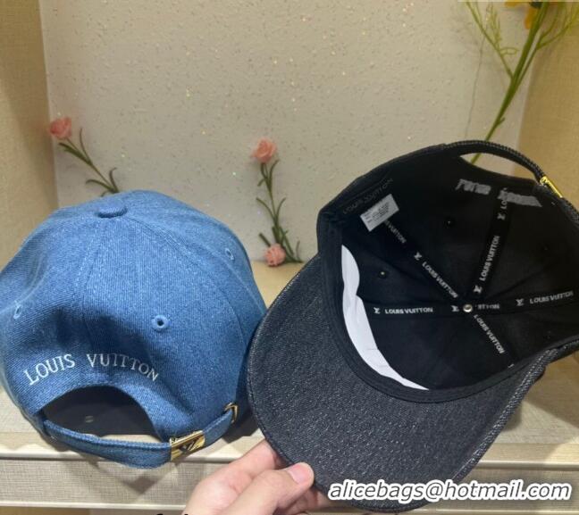 Popular Style Louis Vuitton Denim Baseball Hat L0302 Black 2024