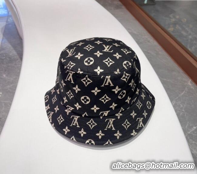 Luxury Cheap Louis Vuitton Bucket Hat 040301 Black 2024