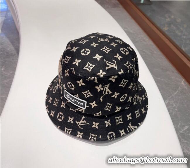 Luxury Cheap Louis Vuitton Bucket Hat 040301 Black 2024