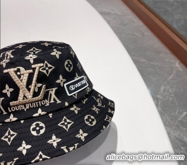 Luxury Cheap Louis Vuitton Bucket Hat 040301 Black 2024