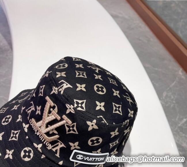Luxury Cheap Louis Vuitton Bucket Hat 040301 Black 2024