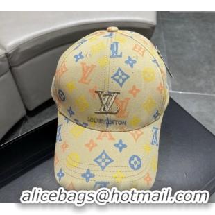 Top Design Louis Vuitton Monogram Baseball Hat 040301 Yellow 2024
