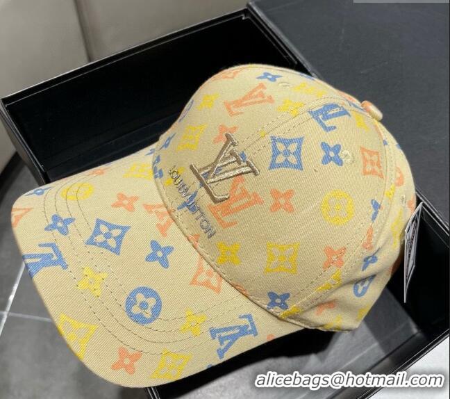 Top Design Louis Vuitton Monogram Baseball Hat 040301 Yellow 2024
