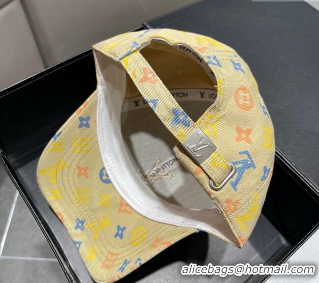 Top Design Louis Vuitton Monogram Baseball Hat 040301 Yellow 2024