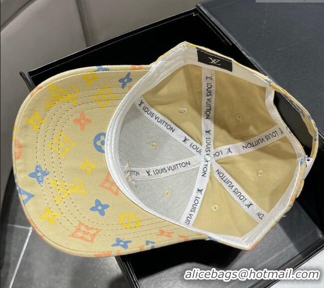 Top Design Louis Vuitton Monogram Baseball Hat 040301 Yellow 2024