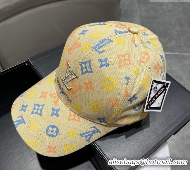 Top Design Louis Vuitton Monogram Baseball Hat 040301 Yellow 2024