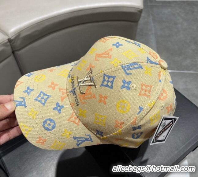 Top Design Louis Vuitton Monogram Baseball Hat 040301 Yellow 2024