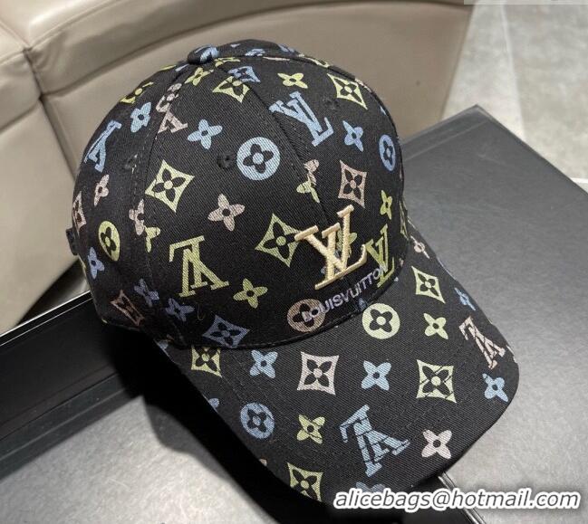 Top Design Louis Vuitton Monogram Baseball Hat 040301 Black 2024
