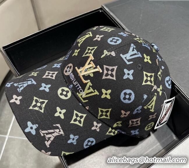 Top Design Louis Vuitton Monogram Baseball Hat 040301 Black 2024