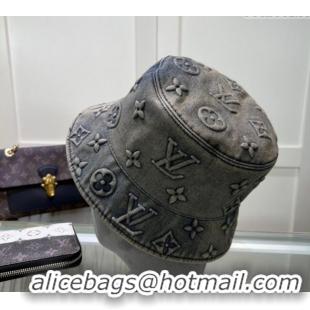 Best Quality Louis Vuitton Denim Bucket Hat 0619 Grey 2024