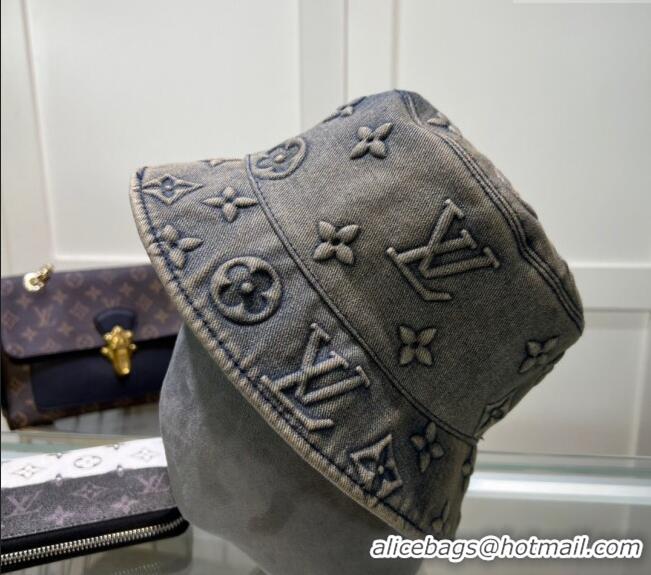 Best Quality Louis Vuitton Denim Bucket Hat 0619 Grey 2024