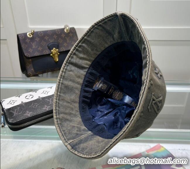 Best Quality Louis Vuitton Denim Bucket Hat 0619 Grey 2024