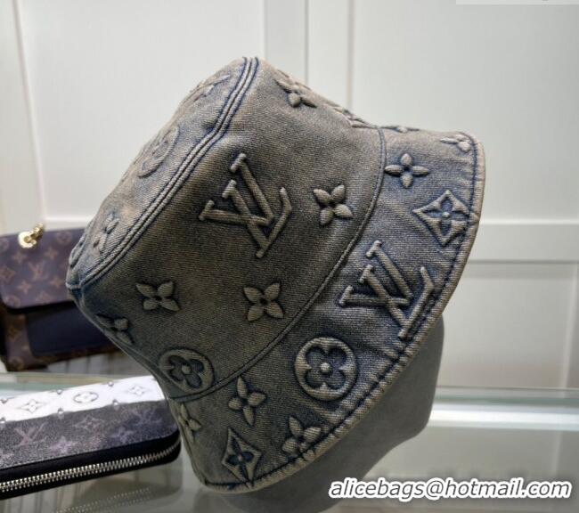 Best Quality Louis Vuitton Denim Bucket Hat 0619 Grey 2024