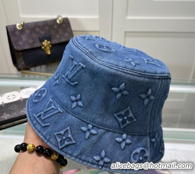 Spot Promotional Louis Vuitton Denim Bucket Hat 0619 Blue 2024