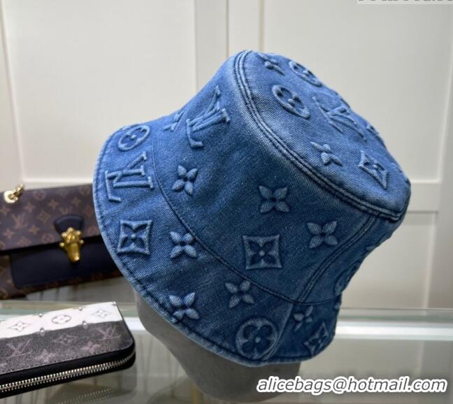 Spot Promotional Louis Vuitton Denim Bucket Hat 0619 Blue 2024