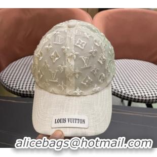 Well Crafted Louis Vuitton Monogram Mesh Baseball Hat 0619 White 2024