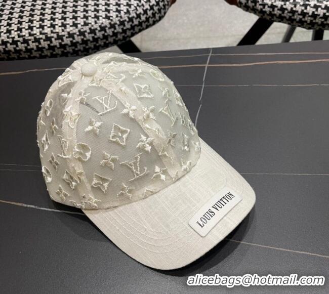 Well Crafted Louis Vuitton Monogram Mesh Baseball Hat 0619 White 2024