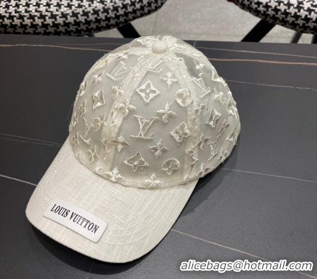 Well Crafted Louis Vuitton Monogram Mesh Baseball Hat 0619 White 2024