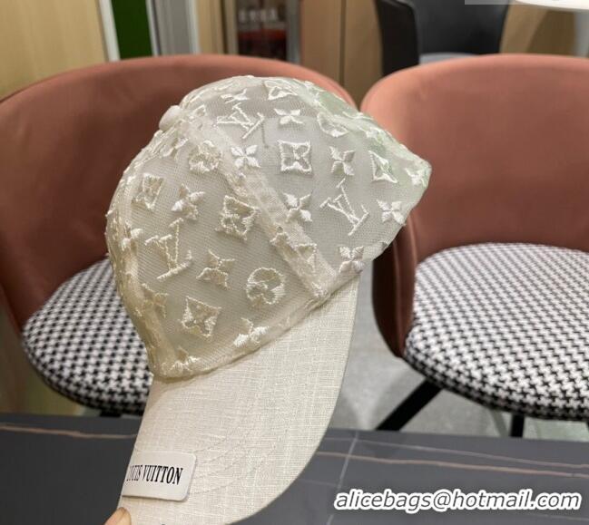 Well Crafted Louis Vuitton Monogram Mesh Baseball Hat 0619 White 2024
