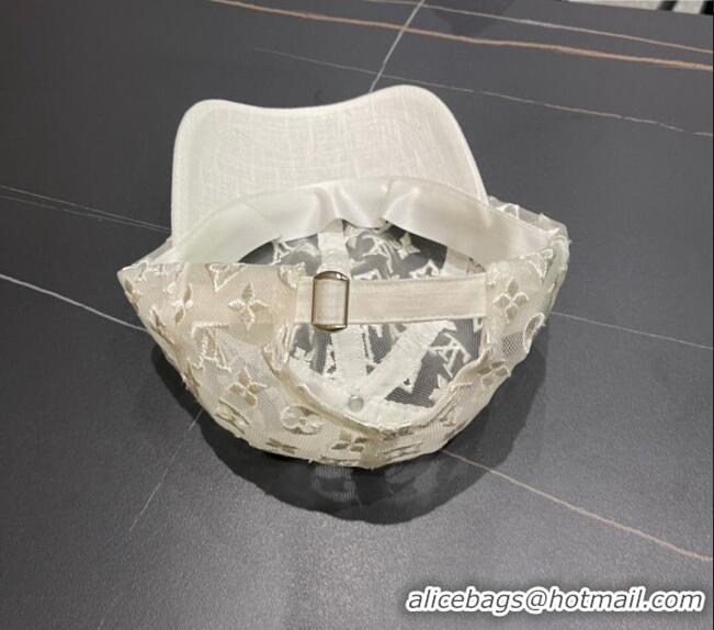 Well Crafted Louis Vuitton Monogram Mesh Baseball Hat 0619 White 2024