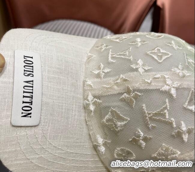 Well Crafted Louis Vuitton Monogram Mesh Baseball Hat 0619 White 2024