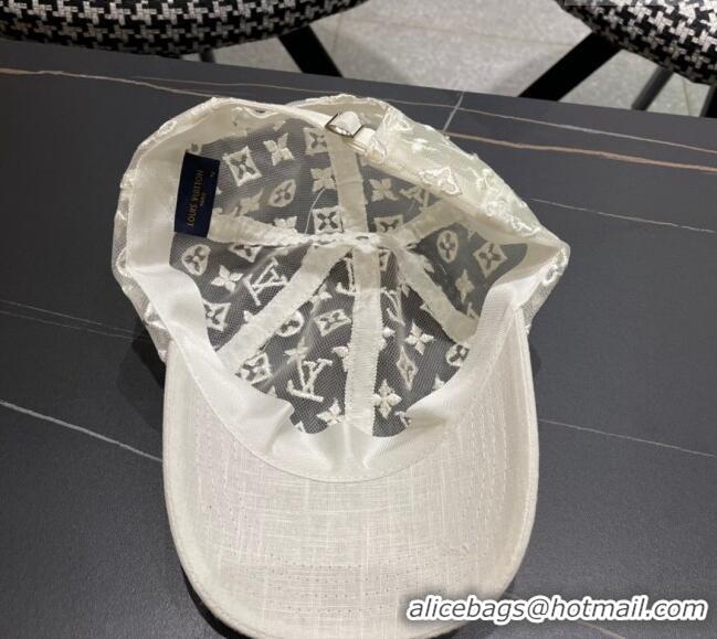 Well Crafted Louis Vuitton Monogram Mesh Baseball Hat 0619 White 2024