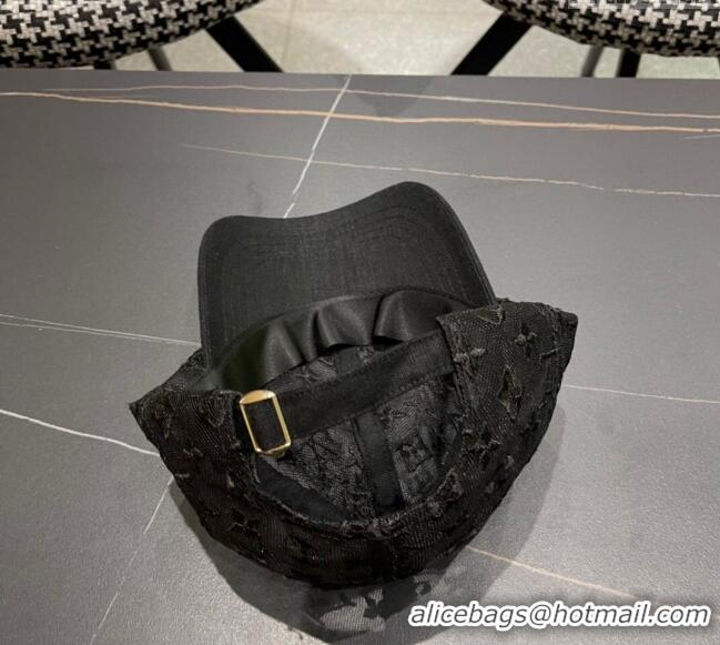 Big Discount Louis Vuitton Monogram Mesh Baseball Hat 0619 Black 2024
