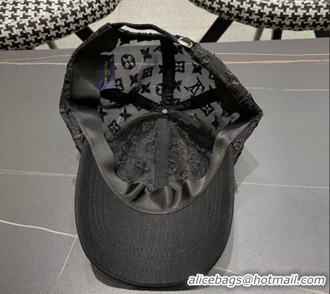 Big Discount Louis Vuitton Monogram Mesh Baseball Hat 0619 Black 2024