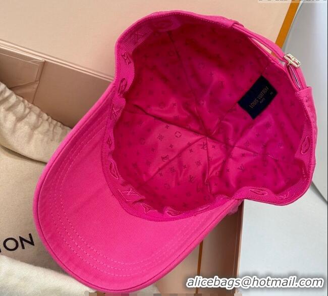 Top Quality Louis Vuitton LV Baseball Hat 071001 Dark Pink 2024
